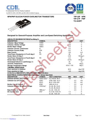 TIP122F datasheet  