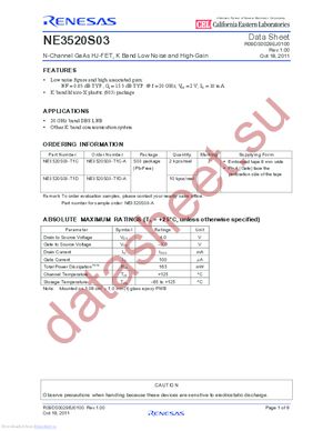 NE3520S03-A datasheet  