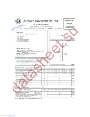 1N4001GPT datasheet  