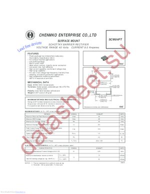 SCM84PT datasheet  