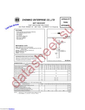SFR304PT datasheet  