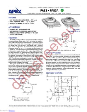 PA83A datasheet  