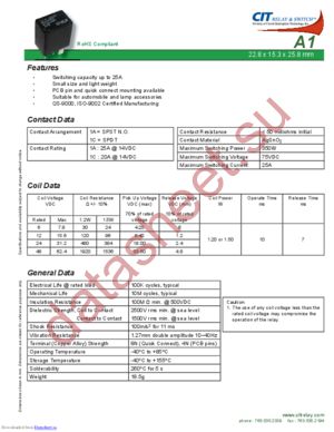 A1-1C-SQ48VDC datasheet  