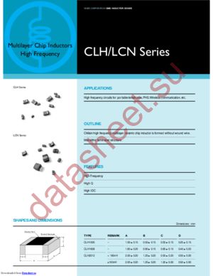 CLH2012-R15J-S datasheet  