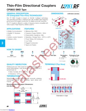 CP0603A0897DWTR datasheet  