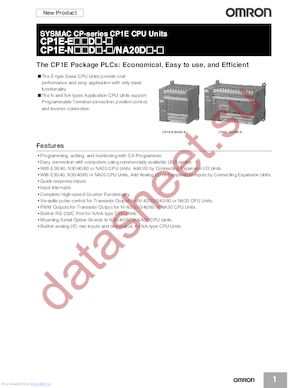 CP1E-N14DR-A datasheet  
