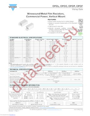 CPCC-10 200OHM 5% B31 datasheet  