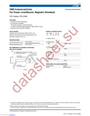 CPL2508T1R0M datasheet  