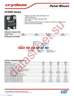 H16WD6025-10 datasheet  