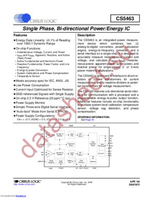 cs5463 datasheet  