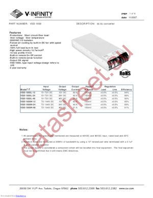 VSD-1000 datasheet  