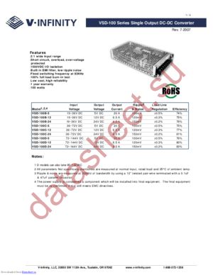 VSD-100D-5 datasheet  