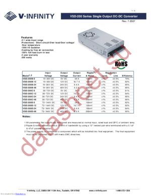 VSD-200D-48 datasheet  