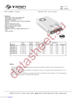 VSD-500L-24 datasheet  