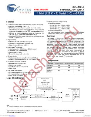 CY14C101J3-SFXI datasheet  