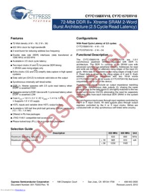 CY7C1568XV18 datasheet  