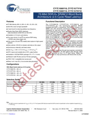 CY7C1568V18-333BZC datasheet  