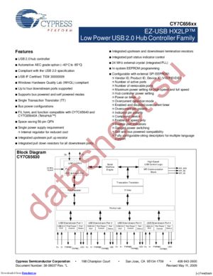 CY7C65620-56LTXCT datasheet  