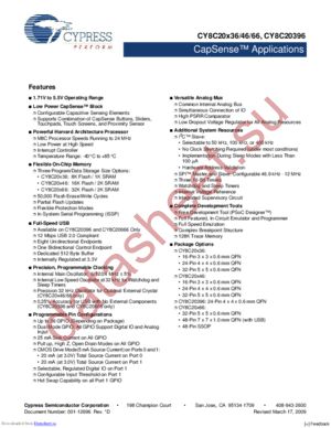 CY8C20066-24LTXI datasheet  