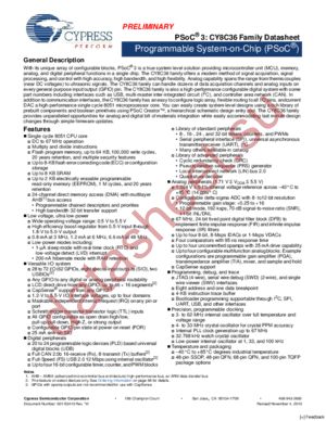 CY8C3666AXI-052 datasheet  