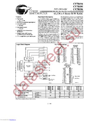 CY7B195-10VCR datasheet  