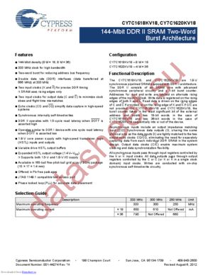 CY7C1620KV18-333BZXI datasheet  