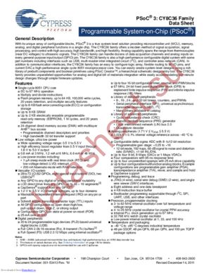 CY8C3666AXI-052T datasheet  