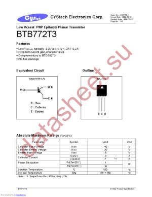 BTB772T3S datasheet  