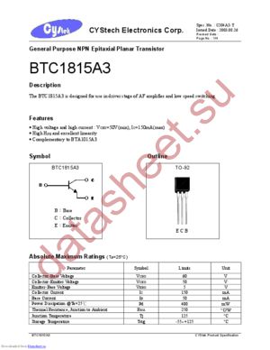 BTC1815A3 datasheet  