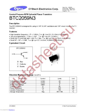 BTC2059N3 datasheet  