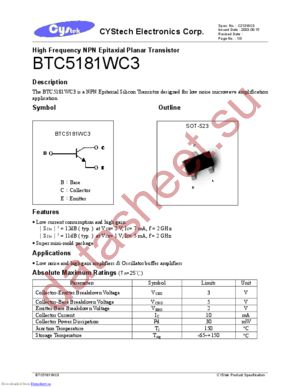 BTC5181WC3 datasheet  