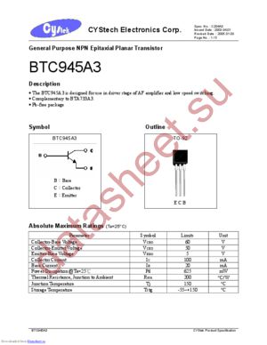 BTC945A3 datasheet  