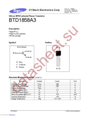 BTD1858A3 datasheet  