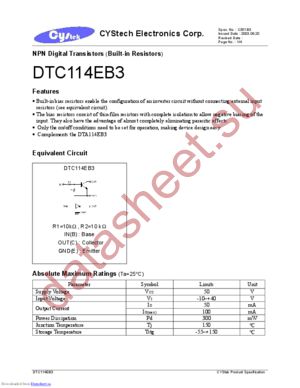 DTA114EB3 datasheet  
