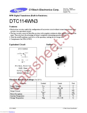 DTA114WN3 datasheet  