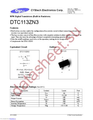 DTC113ZN3 datasheet  