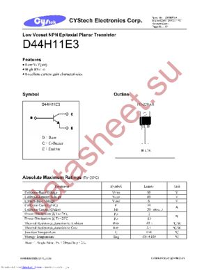 D44H11E3 datasheet  