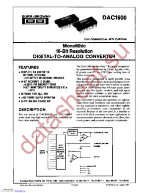 DAC1600KPV datasheet  