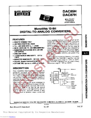 DAC85H-CBI-V datasheet  