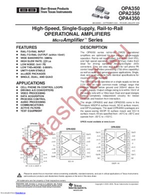 OPA350EA/250G4 datasheet  