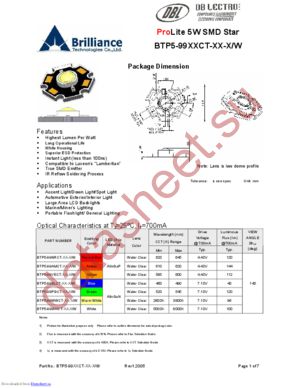 BTP5-99YECT-B6-U/W datasheet  
