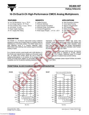 DG407AK/883 datasheet  