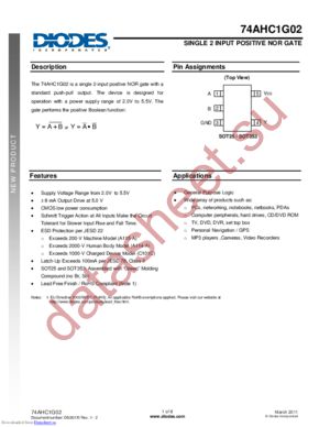 74AHC1G02W5-7 datasheet  