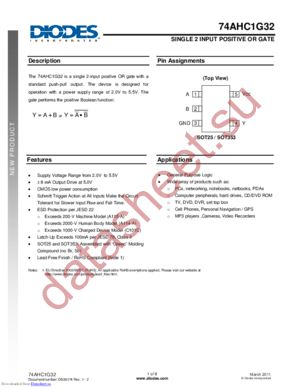 74AHC1G00SE-7 datasheet  