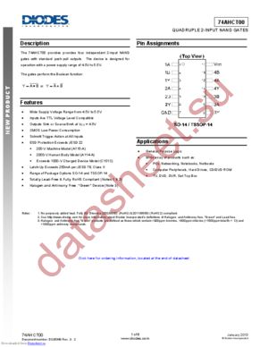 74AHCT00S14-13 datasheet  