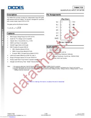 74AHCT32S14-13 datasheet  