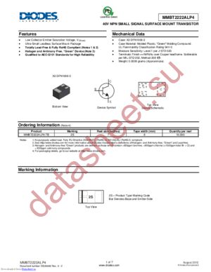 MMBT2222ALP4-7B datasheet  