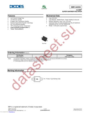 SBR1A40S3 datasheet  