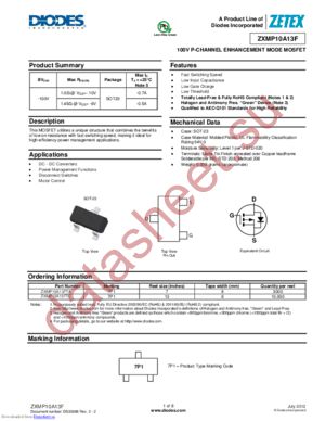 ZXMP10A13FTC datasheet  