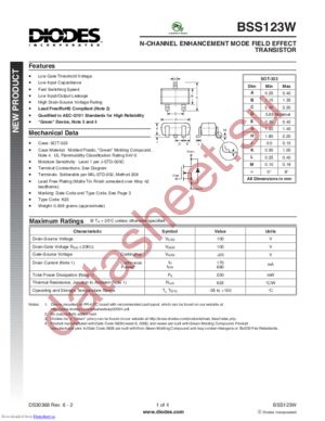 BSS123W_1 datasheet  